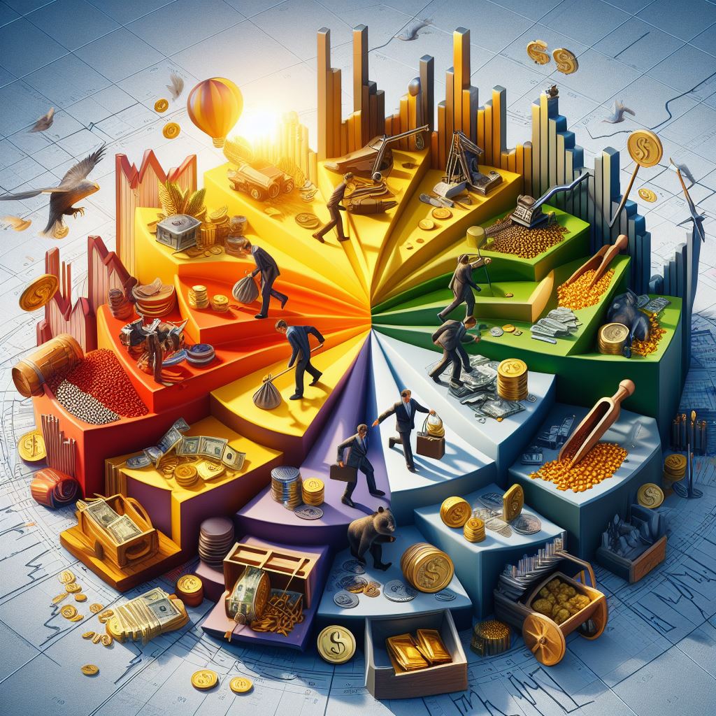 A captivating visual narrative demonstrating why commodities matter in portfolio diversification. The image seamlessly integrates commodities into a diverse investment landscape, showcasing their potential to enhance risk-adjusted returns and provide stability.